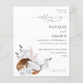 Begroting Coconut Coral & White Floral Wedding Flyer (Voorkant)