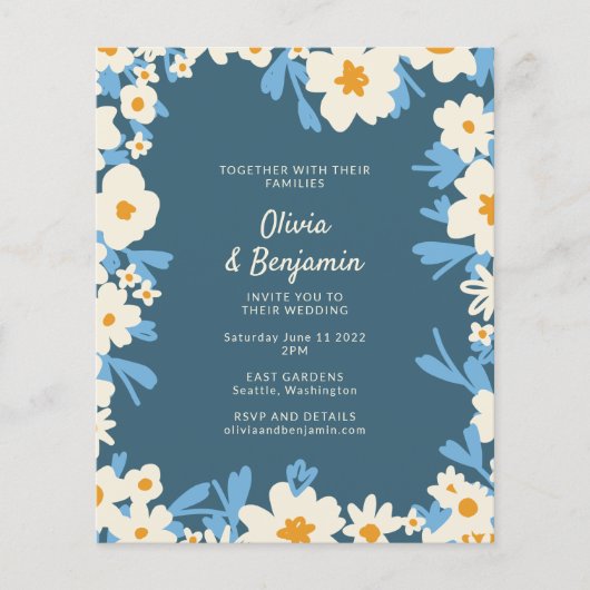 Begroting Colorful Boho Blue and White Floral Wedd (Voorkant)