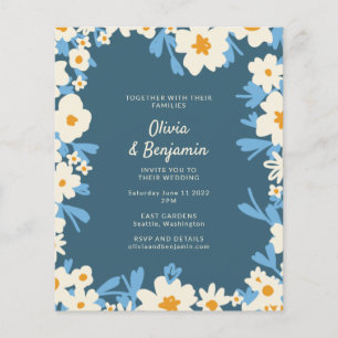 Begroting Colorful Boho Blue and White Floral Wedd