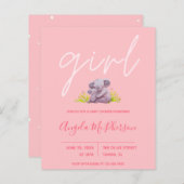 Begroting | Cute Waterverf Koala Baby shower Invit (Voorkant / Achterkant)