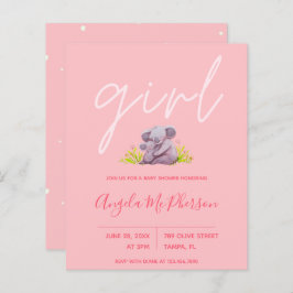 Begroting | Cute Waterverf Koala Baby shower Invit