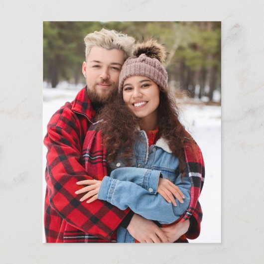 Begroting D Blauw en Witte Floral sparen de Datum  (Achterkant)