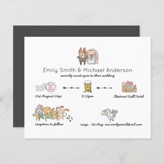 Begroting Dag van de Tijdlijn van het huwelijk Mod (Voorkant / Achterkant)