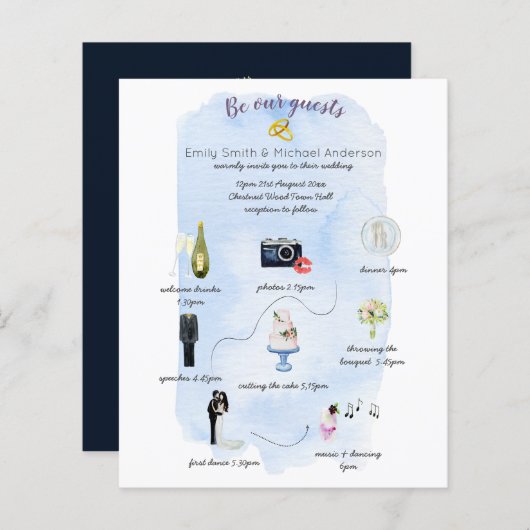 Begroting Dag van de Tijdlijn van het huwelijk Mod (Voorkant / Achterkant)