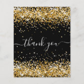 BEGROTING Dagen zwarte goudglitter bedankt (Voorkant)