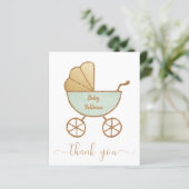 Begroting Dank u Baby shower Mint Green Carriage (Staand voorkant)