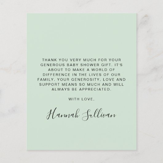 Begroting Dank u Baby shower Mint Green Carriage (Achterkant)
