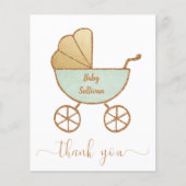 Begroting Dank u Baby shower Mint Green Carriage (Voorkant)