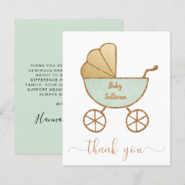 Begroting Dank u Baby shower Mint Green Carriage