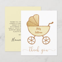 Begroting Dank u Baby shower Yellow Carriage