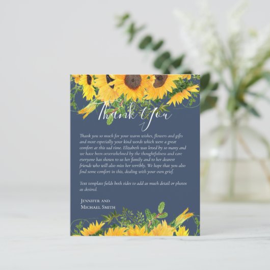 BEGROTING Dank u begrafenis Memorial Kaart Sjabloo (Staand voorkant)