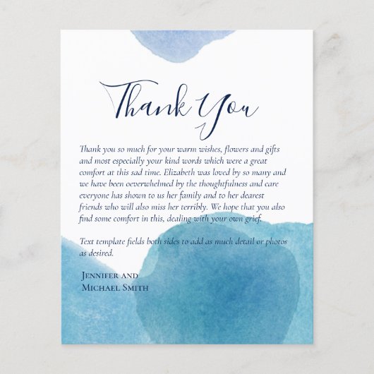 BEGROTING Dank u begrafenis Memorial Kaart Sjabloo (Voorkant)