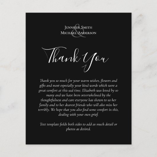 BEGROTING Dank u begrafenis Memorial Kaart Sjabloo (Voorkant)