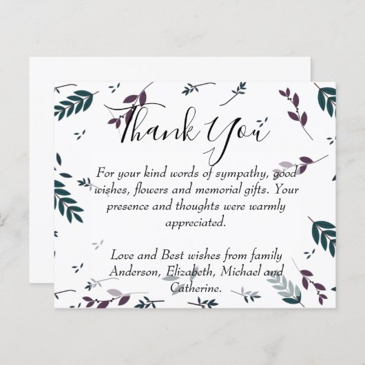 BEGROTING Dank u begrafenisherinnering Sjabloon (Voorkant / Achterkant)