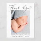 Begroting Dank u Foto geboorteaankondiging (Voorkant)