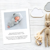 Begroting Dank u Foto geboorteaankondiging