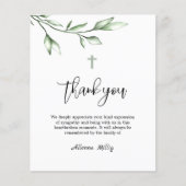 Begroting Dank u Funeral Cross Memorial Kaart (Voorkant)