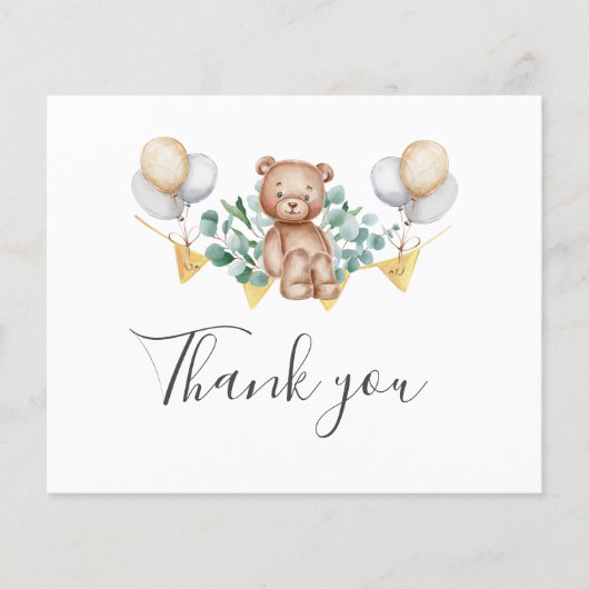 Begroting Dank u het Baby shower van het Beer beve (Voorkant)
