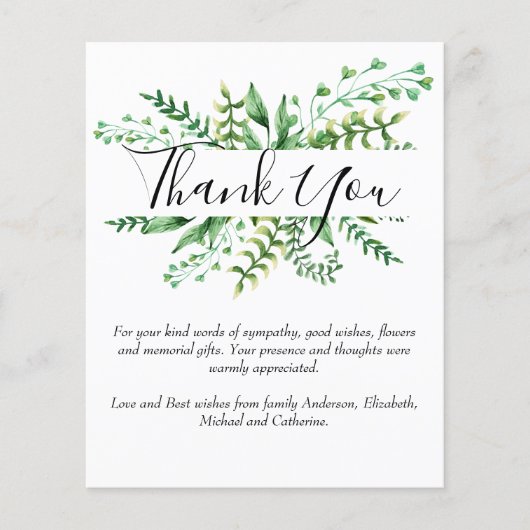 BEGROTING Dank u voor de begrafenisondernemer Memo (Voorkant)