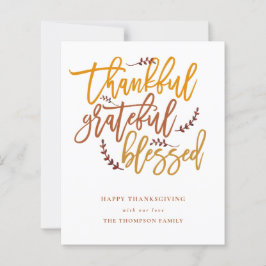 Begroting dankbare Kaart van de Thanksgiving zonde