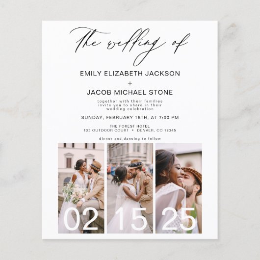 Begroting De bruiloft van de minimalistische QR-co (Voorkant)