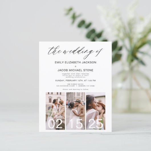 Begroting De bruiloft van de minimalistische QR-co (Staand voorkant)