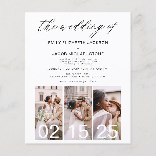 Begroting De bruiloft van de minimalistische QR-co (Voorkant)