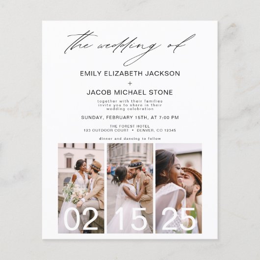 Begroting De bruiloft van de minimalistische QR-co (Voorkant)