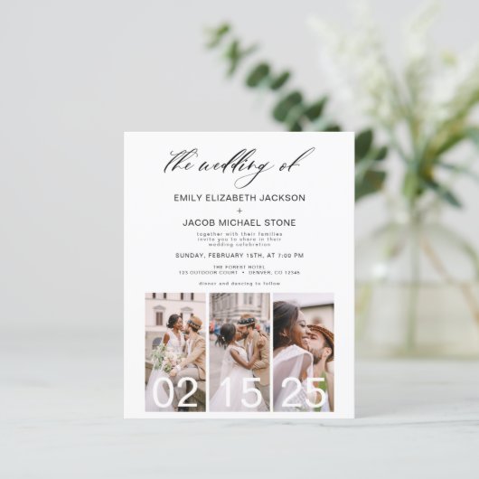 Begroting De bruiloft van de minimalistische QR-co (Staand voorkant)