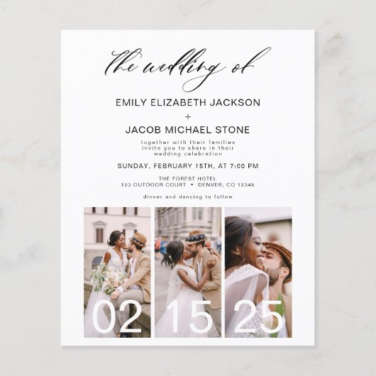 Begroting De bruiloft van de minimalistische QR-co (Voorkant)