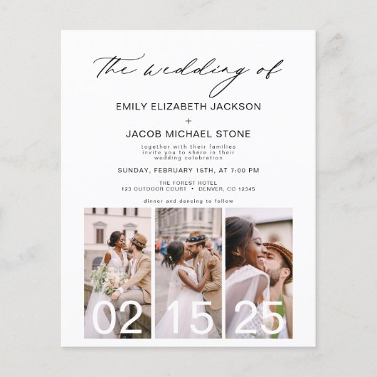 Begroting De bruiloft van de minimalistische QR-co (Voorkant)