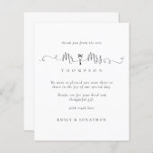 Begroting de heer Mrs Key Script Wedding Bedankt (Voorkant / Achterkant)