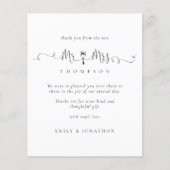 Begroting de heer Mrs Key Script Wedding Bedankt (Voorkant)