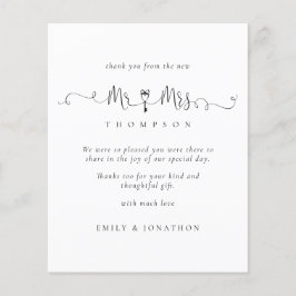 Begroting de heer Mrs Key Script Wedding Bedankt