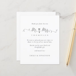 Begroting de heer Mrs Key Script Wedding Bedankt