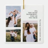 Begroting De mooiste tijd voor kerstmis multi-foto Keramisch Ornament (Achterkant)