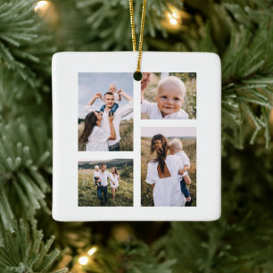 Begroting De mooiste tijd voor kerstmis multi-foto Keramisch Ornament