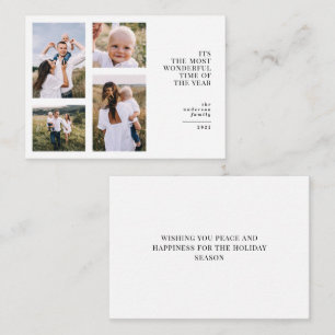 Begroting De mooiste tijd voor kerstmis multi-foto Notitiekaartje