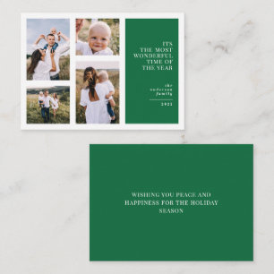 Begroting De mooiste tijd voor kerstmis multi-foto Notitiekaartje