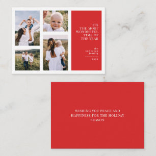 Begroting De mooiste tijd voor kerstmis multi-foto Notitiekaartje