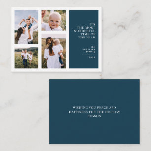 Begroting De mooiste tijd voor kerstmis multi-foto Notitiekaartje