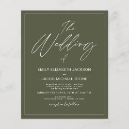 Begroting De Trouw van Sage Green Moderne Typograf Flyer