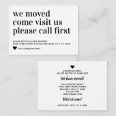 Begroting die we hebben verplaatst Bezoek eerst Ka Notitiekaartje (Voorkant / Achterkant)