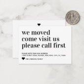 Begroting die we hebben verplaatst Bezoek eerst Ka Notitiekaartje (Voorkant / Achterkant in situ)