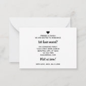 Begroting die we hebben verplaatst Bezoek eerst Ka Notitiekaartje (Achterkant)