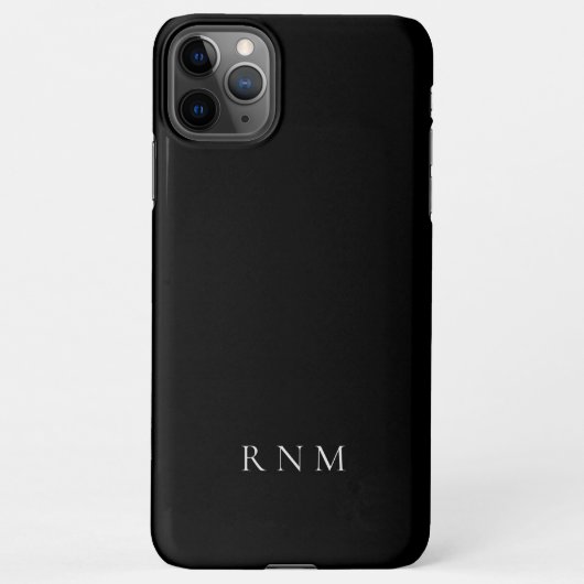 Begroting diepste zwart met naam of monogram set iPhone hoesje (Achterkant)