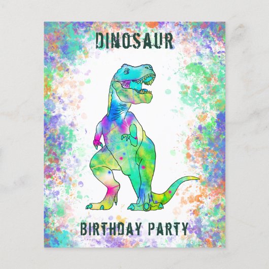 Begroting Dinosaur Birthday Party Flyer (Achterkant)