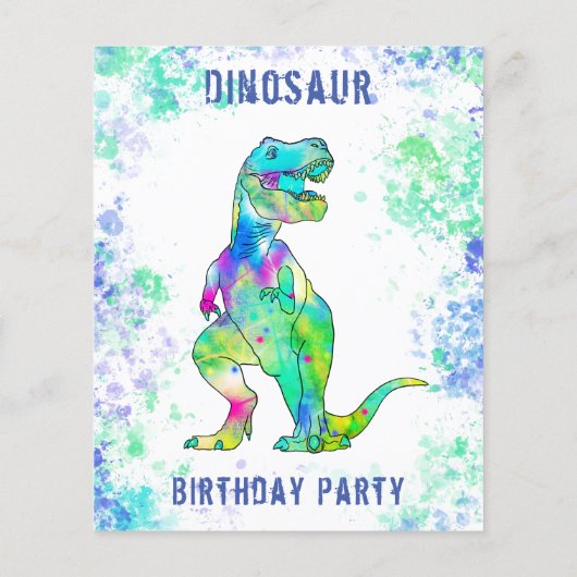 Begroting Dinosaur Birthday Party Flyer (Achterkant)