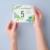 Begroting Dinosaur kleurrijke Birthday Party Flyer (Hand)