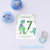 Begroting Dinosaur oerwoud Birthday Party Flyer (Enkel)